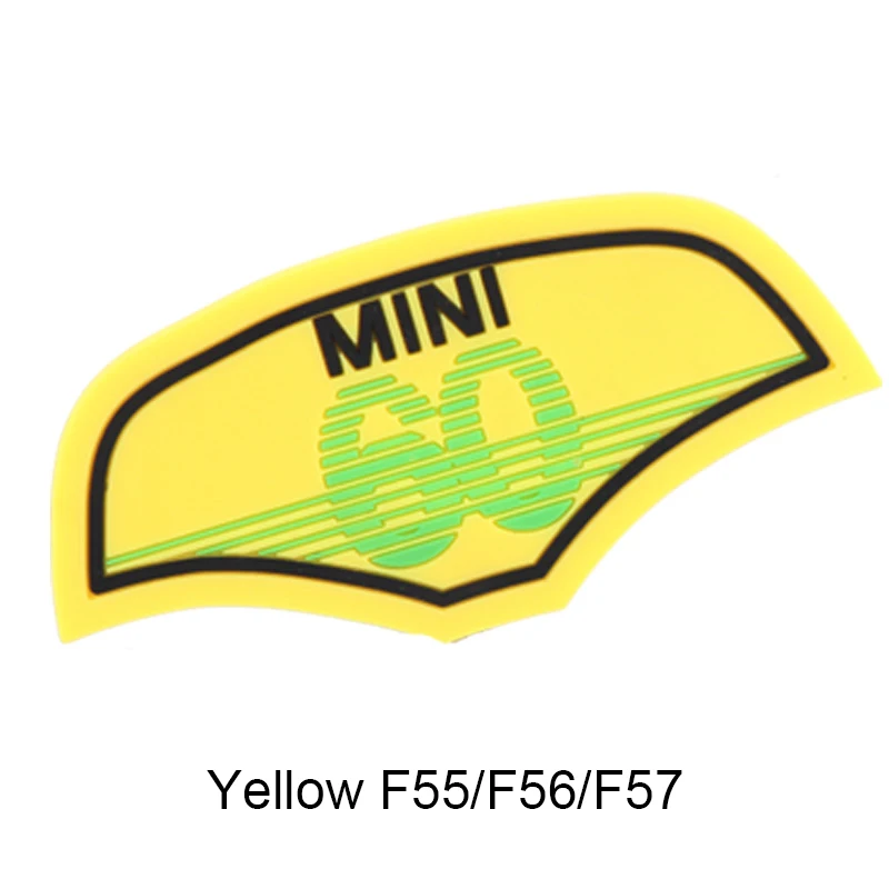 Yellow F55F56F57 Автомобильный Стайлинг чашки кофе коврик подставка 60 лет юбилей коврик для Mini Cooper JCW R55 R56 R60 R61 F54 F55 F56 F60 автомобильные аксессуары - Название цвета: Yellow F55F56F57