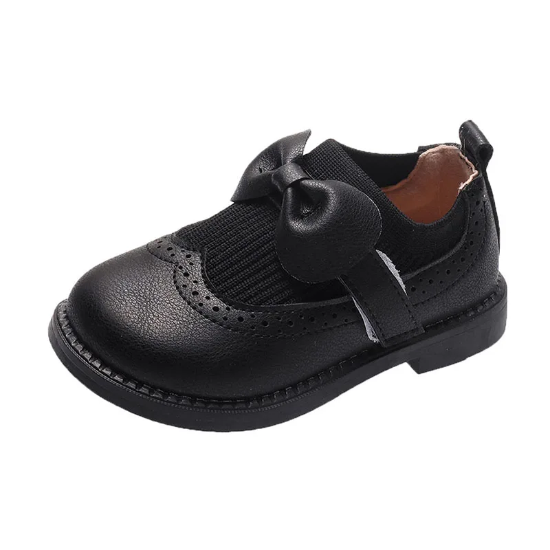 

COZULMA Children Spring Autumn Patchowork Hook & Loop Casual Shoes Kids Girls Non-slip Butterfly-Knot Flat Shoes Size 21-30