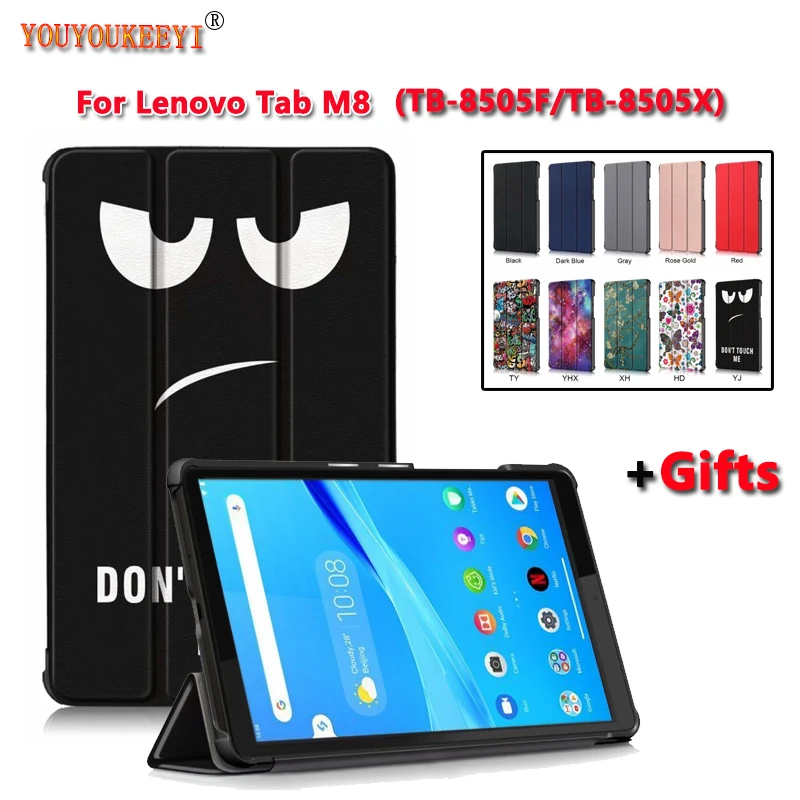 

Ultra-thin Three Folding PU Leather stand cover Case For lenovo Tab M8 8inch tablet Folio magnetic case for TB-8505F/TB-8505X