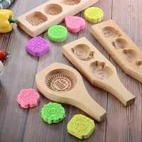 flower shape wooden moon cake mold grid environmental wooden muffin mooncake cups handmade soap molds biscuit