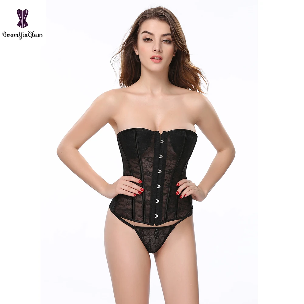 Черный сексуальный прозрачный Для женщин тела Корректирующее белье с цветочным