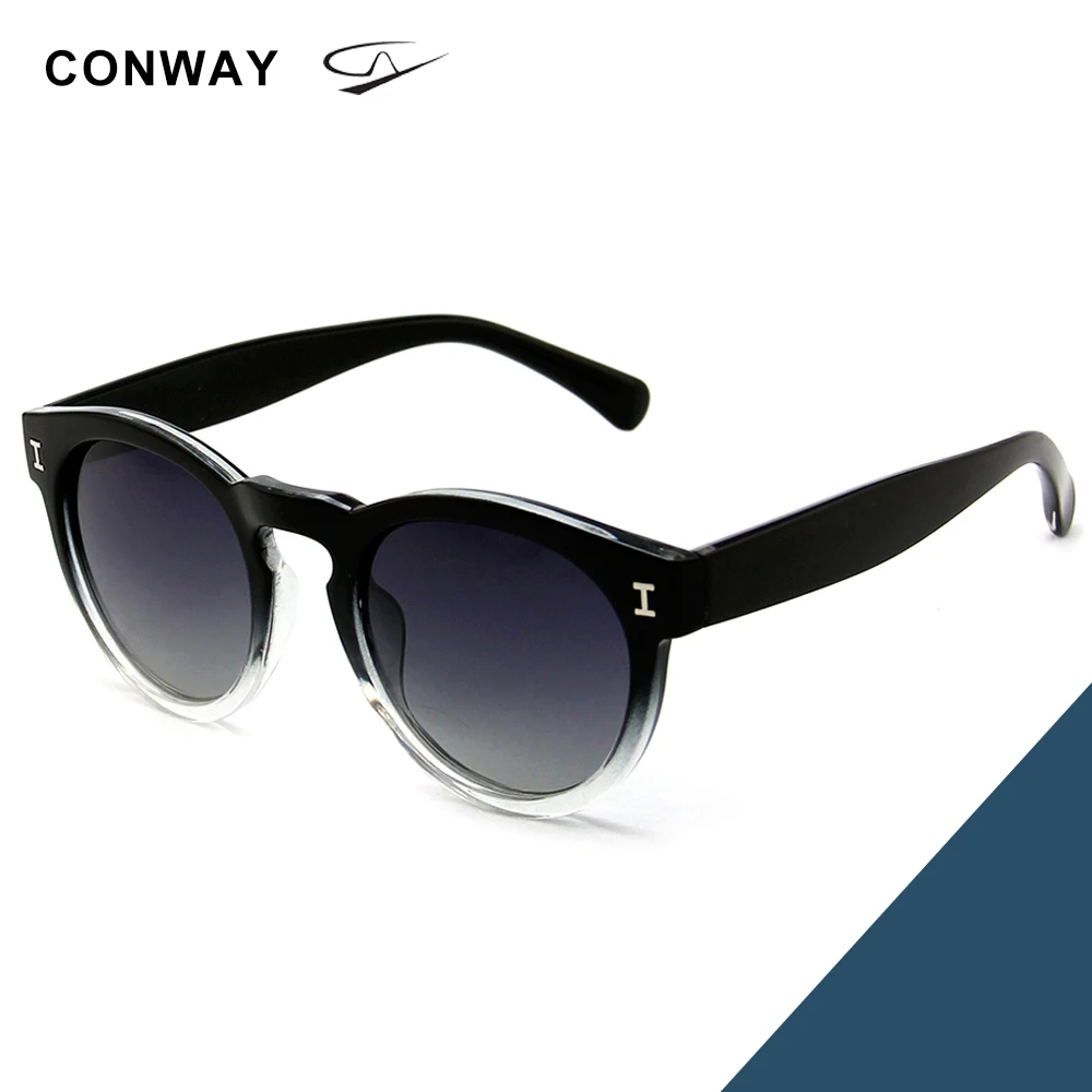 Black Conway, модные женские солнцезащитные очки, Круглые, Ретро стиль, паровой панк, солнцезащитные очки, круглые, поляризационные, для вождения, очки для женщин, затемненные очки - Цвет линз: Black