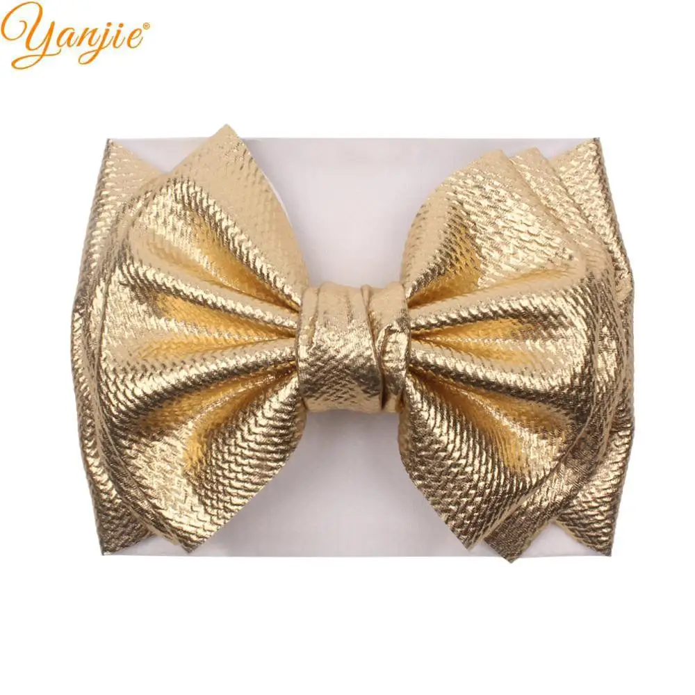 

7'' Large Double Layer Hair Bow Headband For Girls 2021 Cute Baby Elastic Hair Bands Kids Solid Turban Summmer Hair Accessories