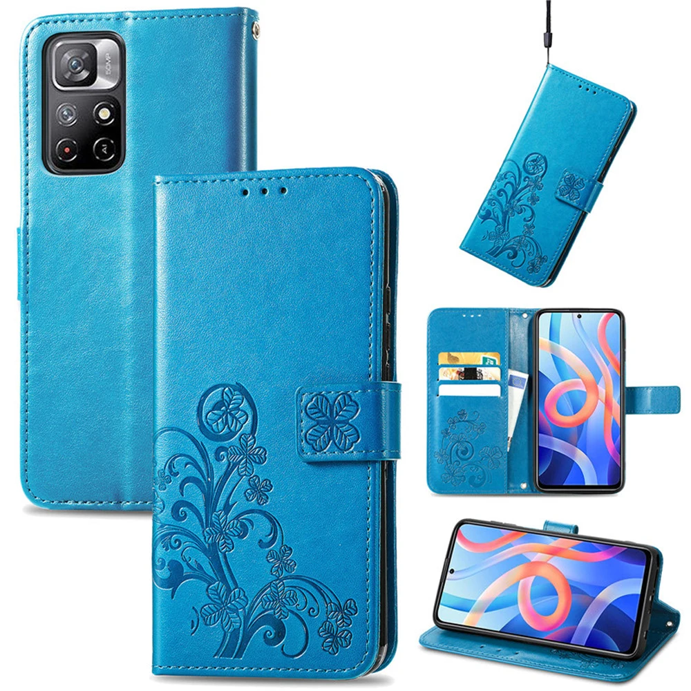 

Poco M4 Pro 5G Flip Leather Emboss Wallet Case for Xiaomi Pocophone M4 Pro Luxury Case Magnetic Card Book Funda Poco M4Pro Cover