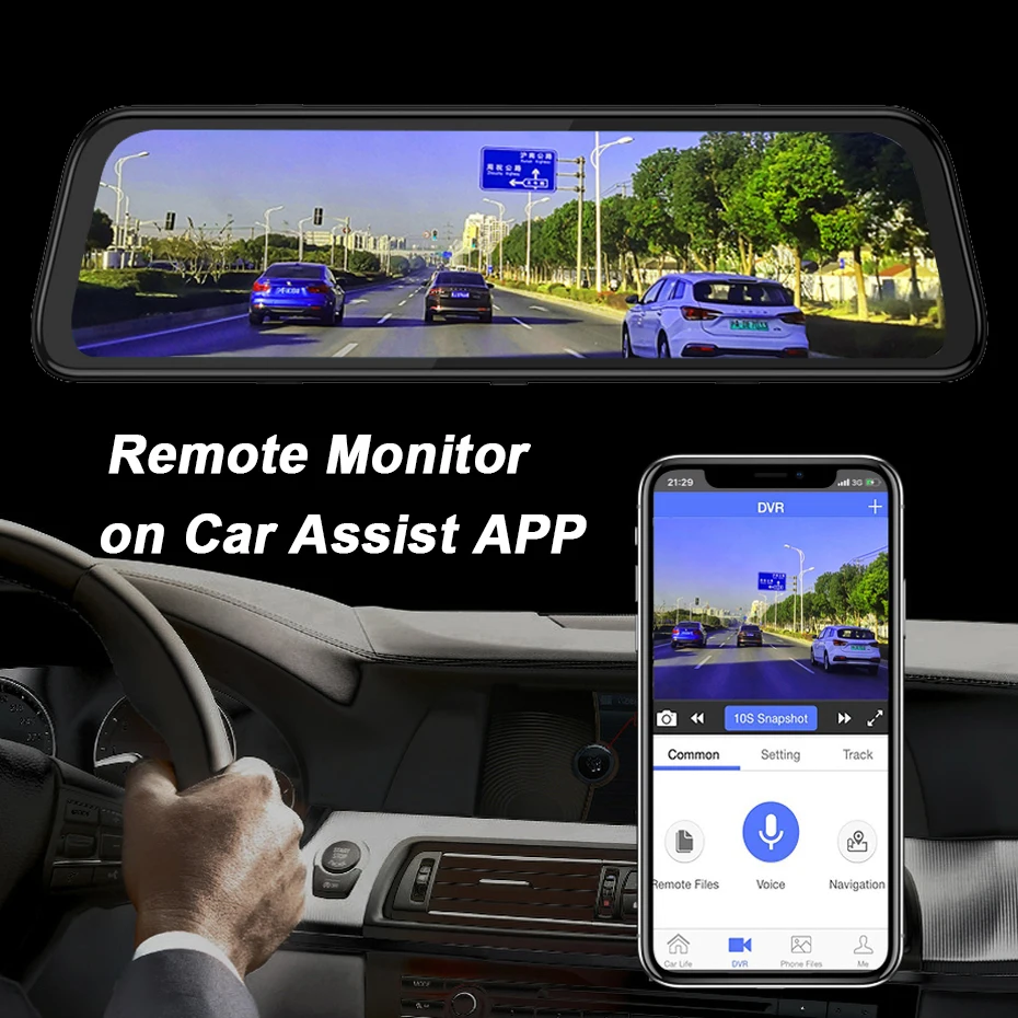 Зеркало заднего вида WHEXUNE 4G IPS Android 8 1 GPS навигация 2 Гб ОЗУ 32 ПЗУ ADAS FHD 1080P