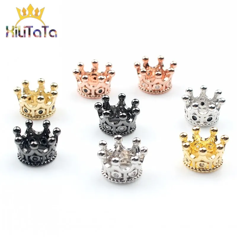 CZ Корона Форма Бусины DIY медный Металл микро проложить кубические бусины из