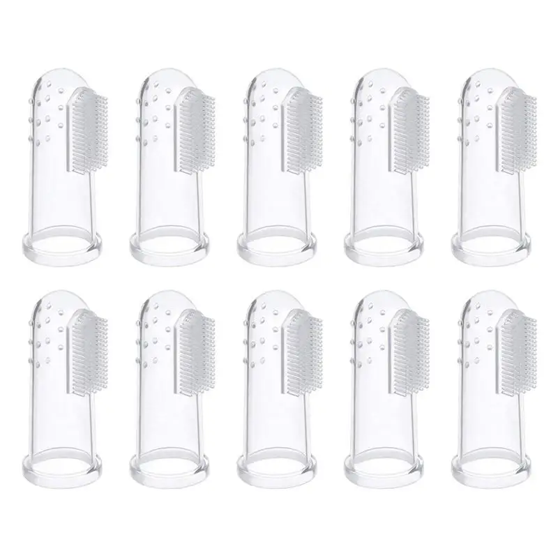 

10 Pieces Soft Silicone Pet Finger Toothbrush, Tooth Cleaner Dog Cat Teeth Cleaning