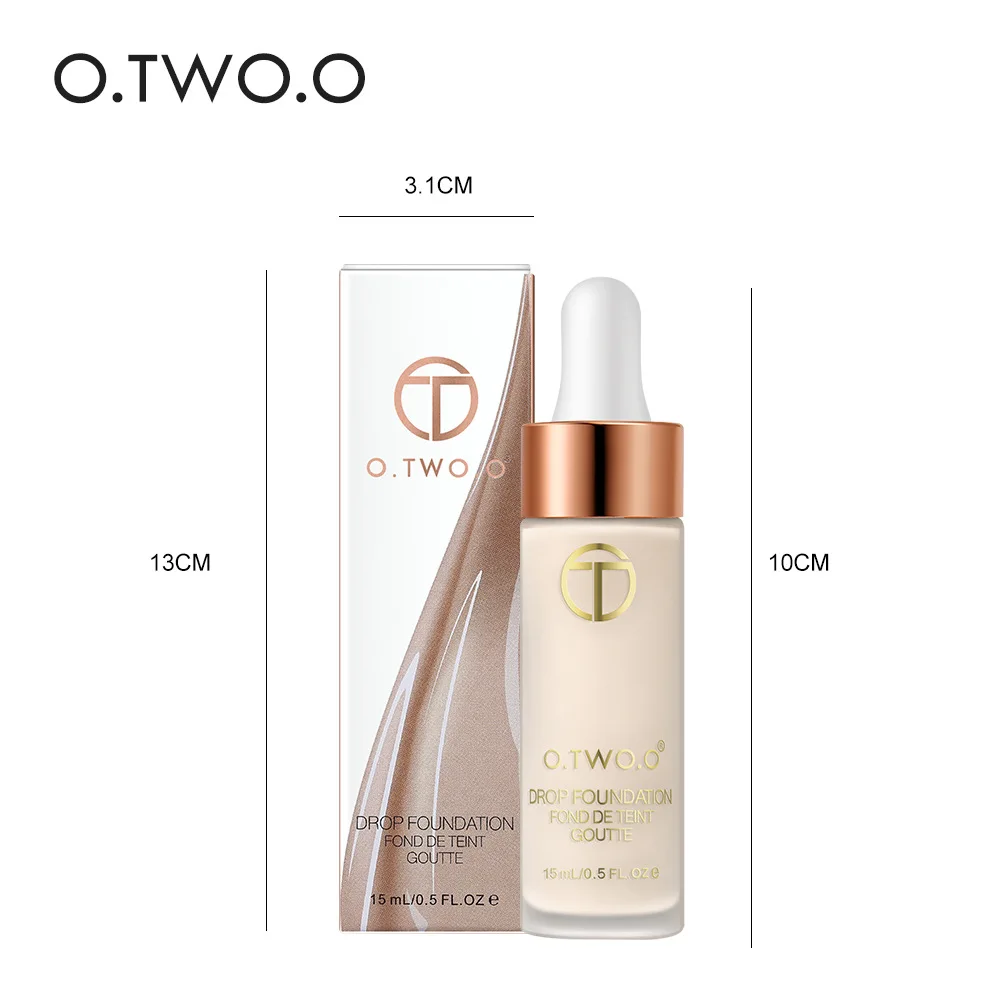 O.TWO.O Foundation 15ml Matte Long Lasting Full Concealer Foundation Makeup Liquid Cream Natural Base Make Up