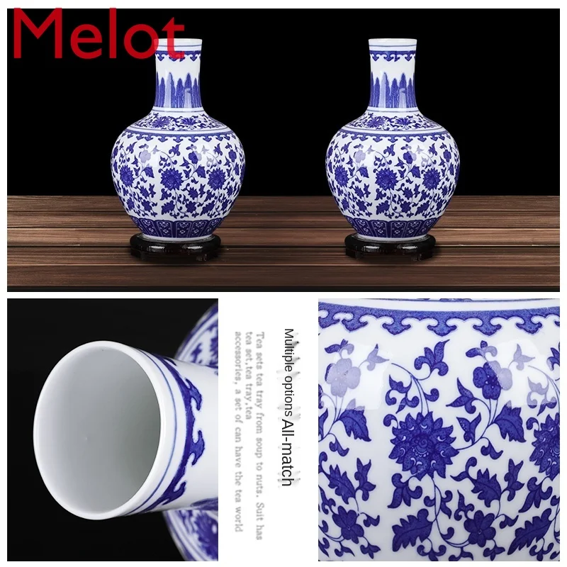 

Ceramic Vase Antique Blue and White Porcelain Vase Decoration Living Room Porch Decoration Frame Home Gift Decoration Quality