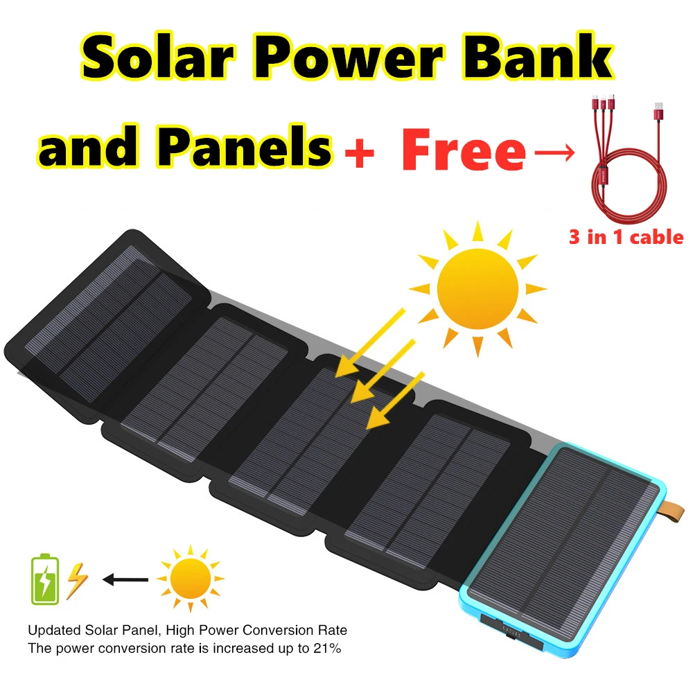 

Solar Power Bank Waterproof Dual USB Phone External Battery Outdoor charging Portable power bank for iPhone iPad Xiaomi Huawei