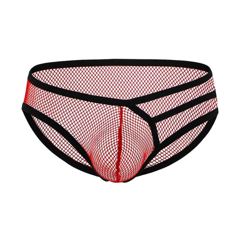 

Сексуальные экзотические сетчатые мужские трусы, ультратонкое нижнее белье с U-образным мешочком, дышащее мужское бикини из полиэстера, про...