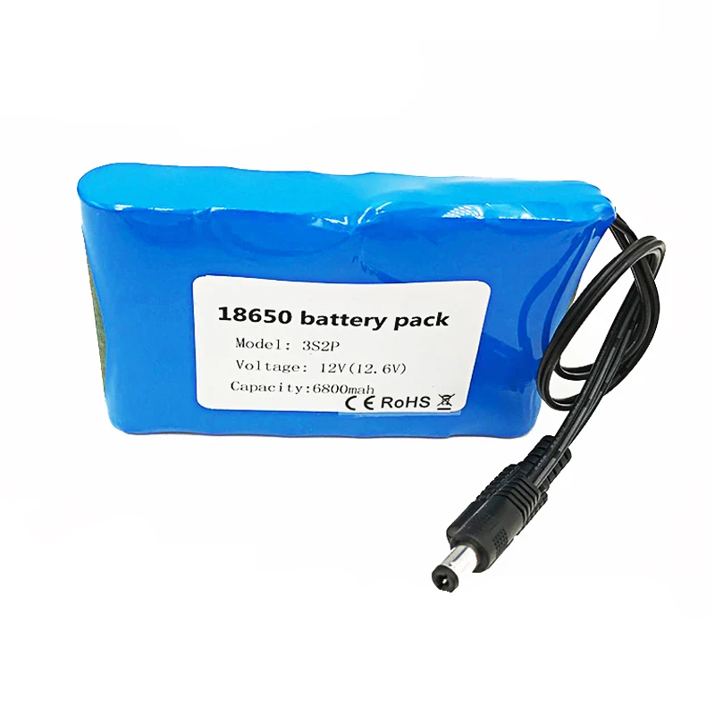 12v аккумулятор портативный супер перезаряжаемый 24V комплект литий-ионный батарей Емкость DC 12V 12,6 v 6800mah батарея CCTV Cam Monitor