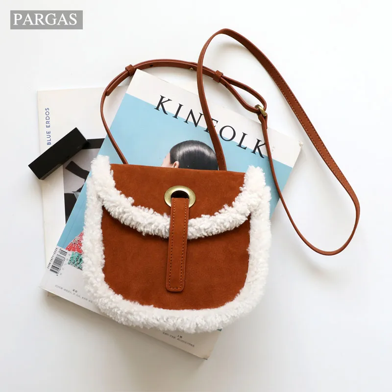 Сумки через плечо для женщин сумка из натуральной кожи + замши шерсти мессенджер