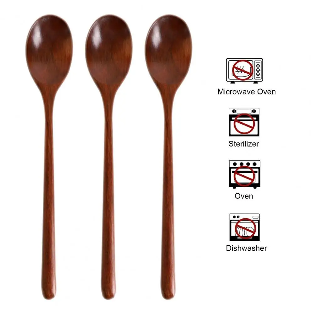 

5Pcs Good Handmade Wooden Coffee Tea Stirring Spoon Stirring Spoon Compact Anti-deform