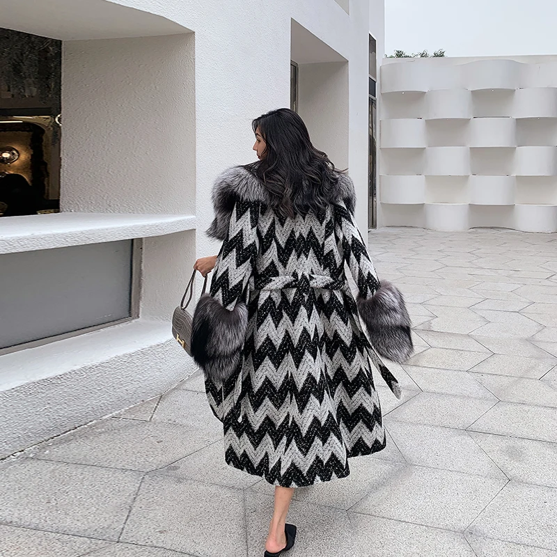 Роскошные шубы из натурального меха шуба для женщин Супер огромный черно-бурой