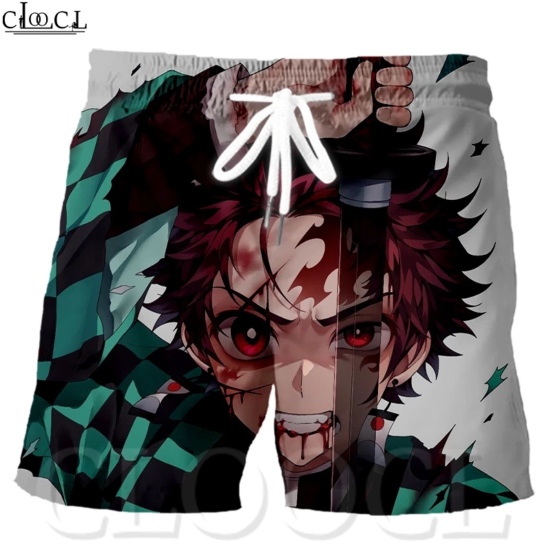 Мужские спортивные свободные шорты CLOOCL Kimetsu No Yaiba с 3D принтом|Плавки и пляжные