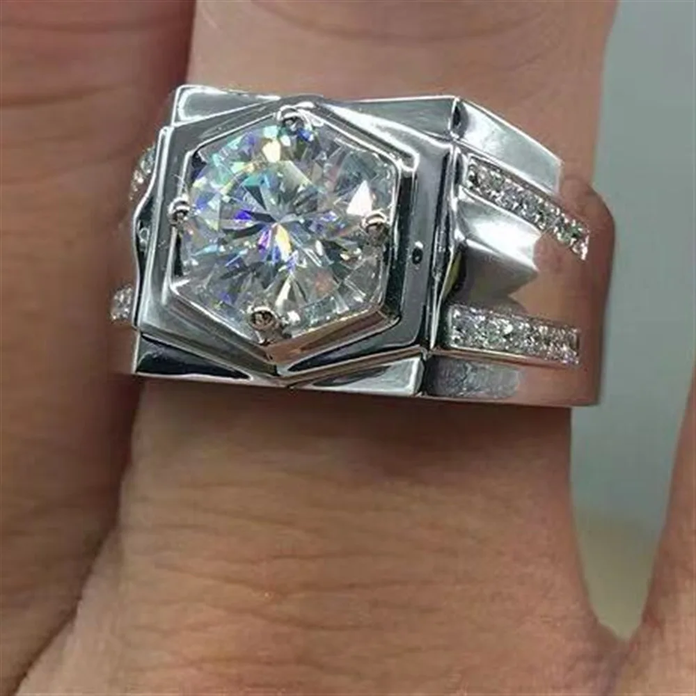 FDLK блестящее роскошное кольцо серебряного цвета Натуральное белое 2.5CT