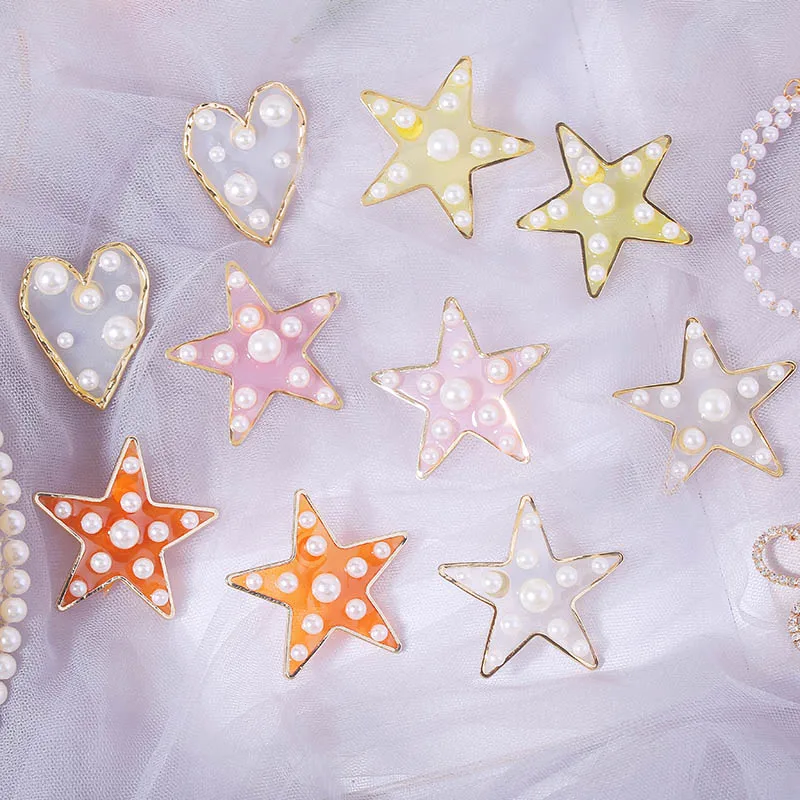 2019 Модные женские акриловые серьги гвоздики в форме звезды и сердца для женщин