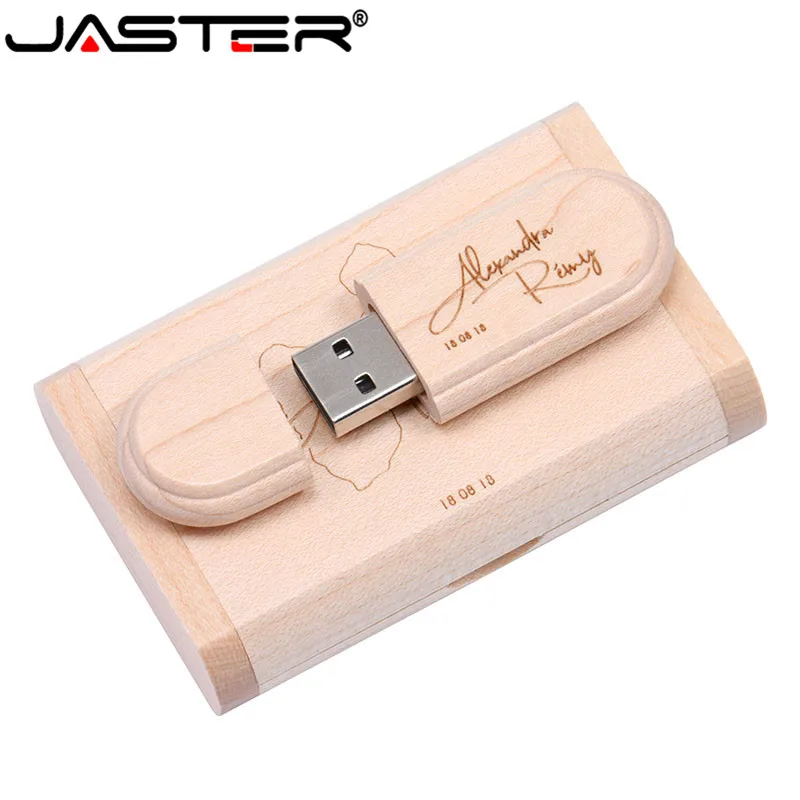JASTER ( free LOGO) Creative Original Wooden usb + Box pen drive 8GB 16GB Flash Drive Memory Stick wedding Gift | Компьютеры и офис