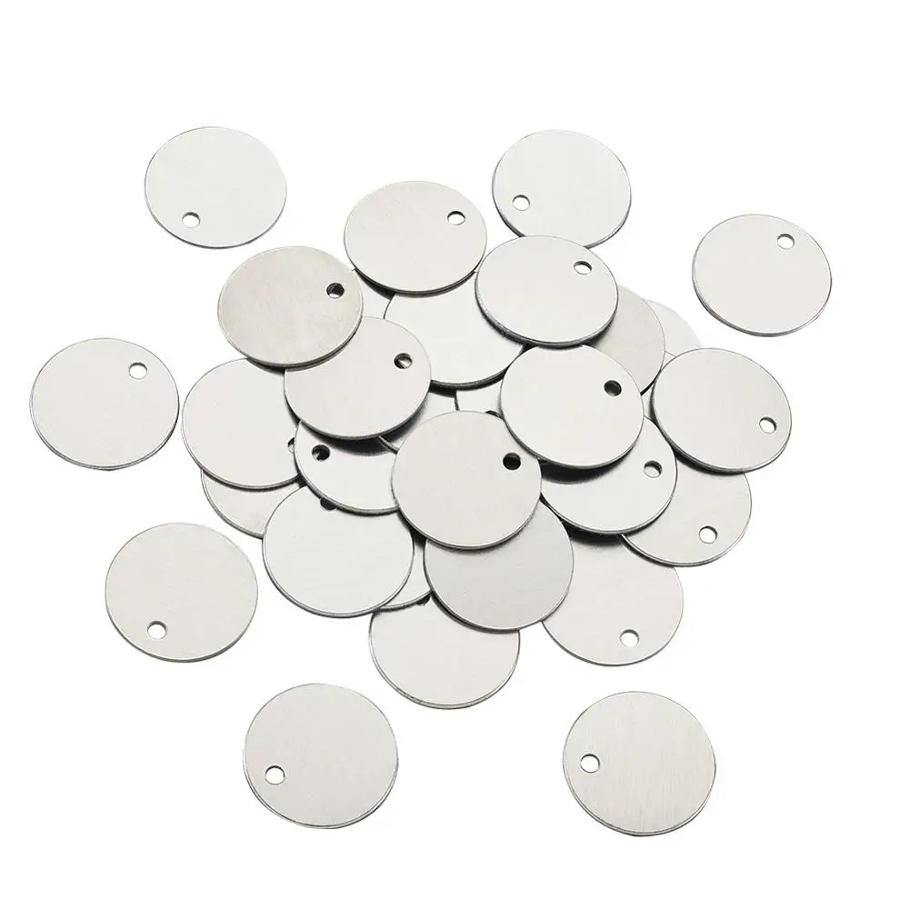 

Плоские круглые алюминиевые штампованные Пустые бирки для подвески Pandahall 50 шт./компл., изготовление ювелирных изделий своими руками