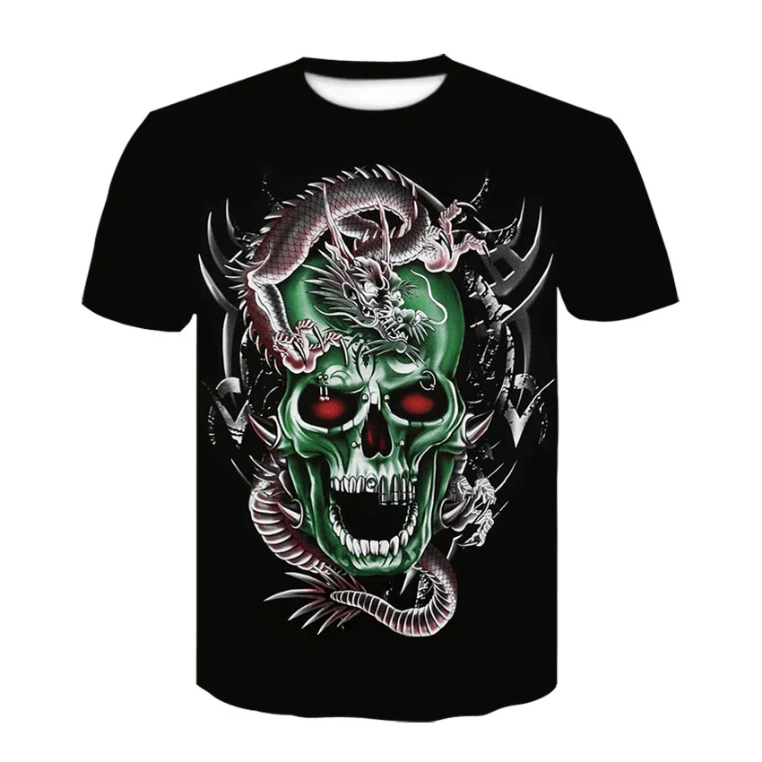 Футболка Мужская дышащая с коротким рукавом Модный крутой топ 3D-принтом льва