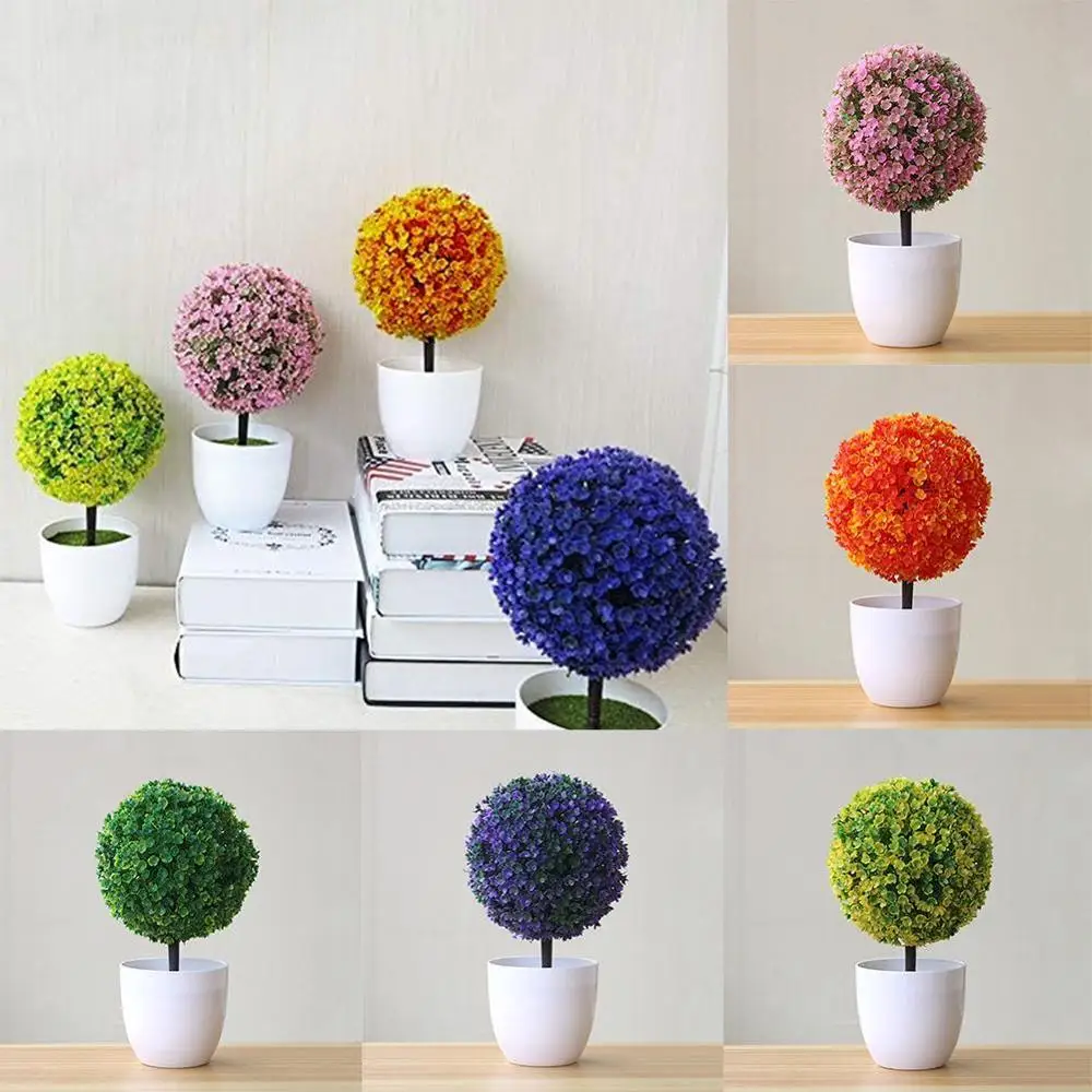 

green bonsai Artificial Plants small tree art home/garden/desk with plastic craft 1pc supplies fake deco potted plants gree Y3Z3