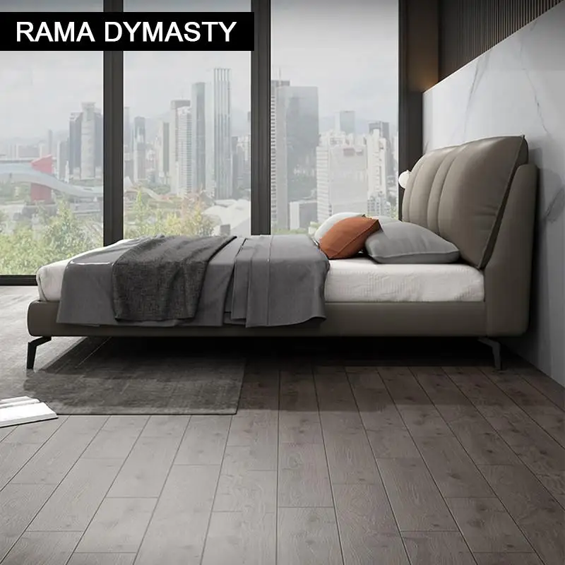Мягкая кровать RAMA DYMASTY из натуральной кожи современный дизайн кровать/Модная