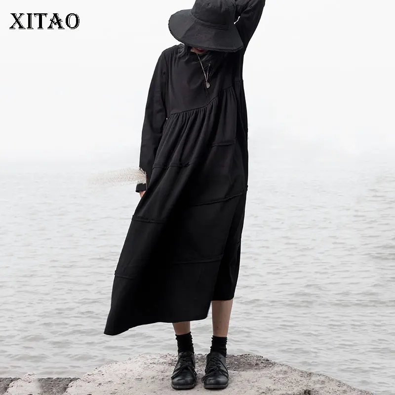 XITAO плиссированное женское платье женская мода новинка 2019 Зимний пуловер