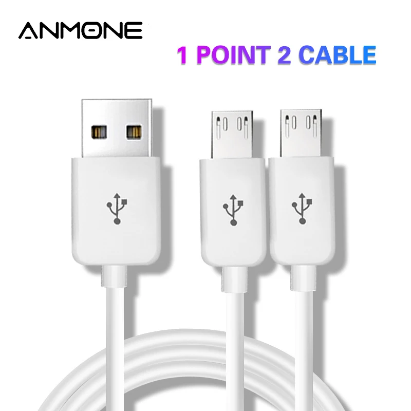 Кабель Micro USB ANMONE 1 2 кабель в для зарядки смартфонов и планшетов двойной телефонов