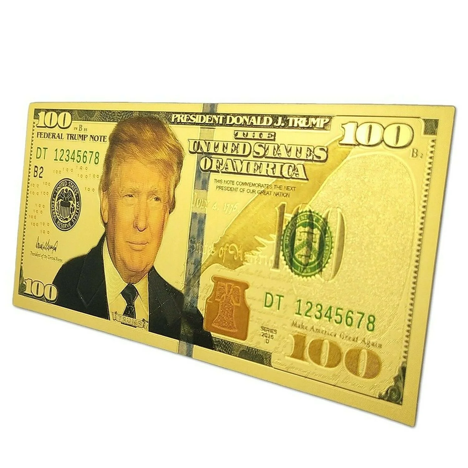 1 шт. Дональд Трамп 100 долларов банкнота из золотой фольги для сбора подарков копия