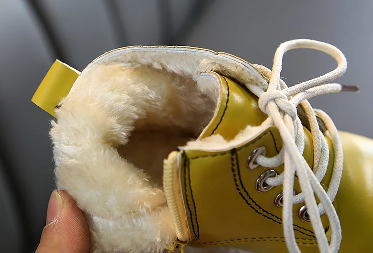 Trend Space детские ботинки Мартенс Кожаные мотоботы детская зимняя зимние сапоги на