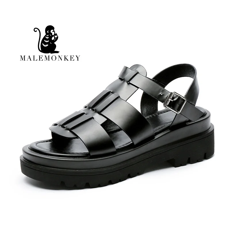 

Сандалии женские, на платформе, пляжные, дышащие, черные, летний сезон 2021