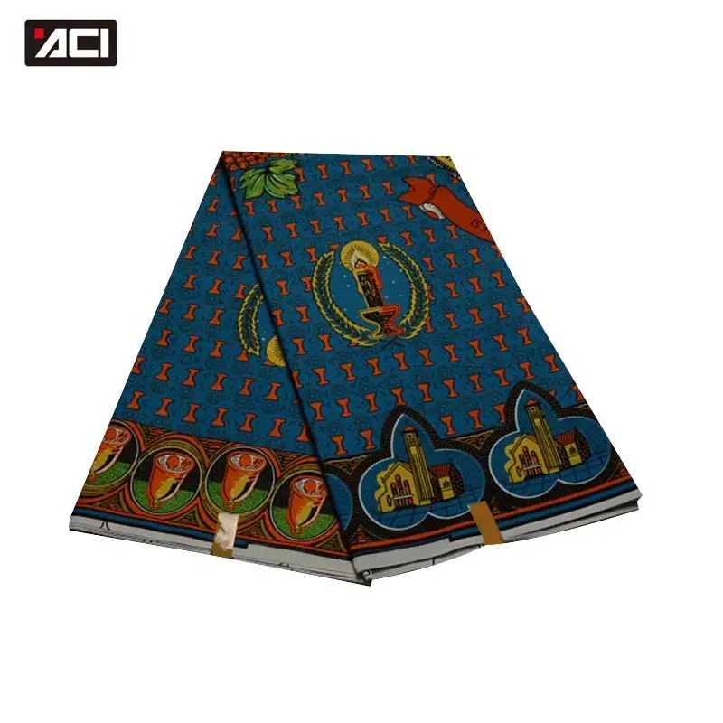 19020025 ACI настоящая восковая африканская ткань Анкара 6 ярдов/шт. Tissu Africain настоящая восковая ткань с принтом гарантированный настоящий голландский воск - Цвет: 19020025