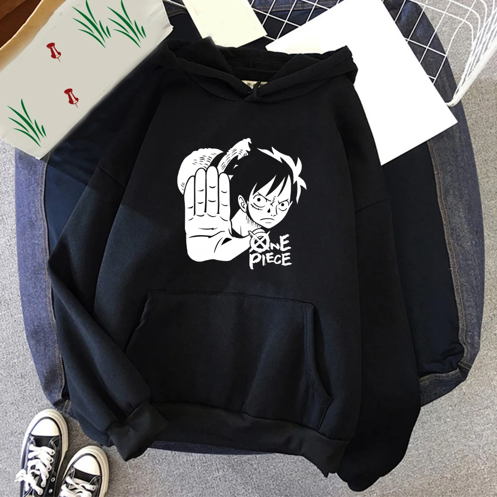 

Anime One Piece Hoodies Youth 90S Manga Print Hooded Fall Winter Pullover Sweater Unisex Harajuku Clothes Tops