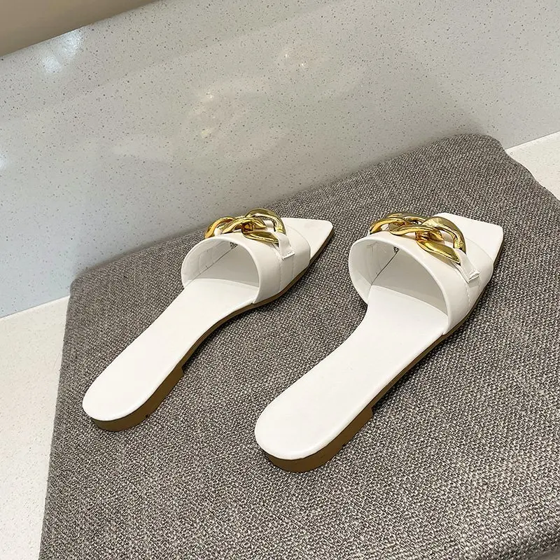 

Sandals and slippers women's cross-border summer new products 2021 new beach chain flat sandals large size women's shoes