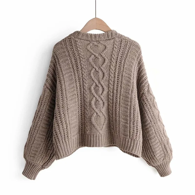 Женский винтажный укороченный свитер Artguy повседневный однотонный кардиган с