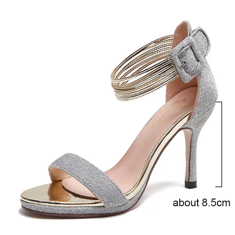 Женские босоножки с открытым носком и ремешком на щиколотке Летние сандалии