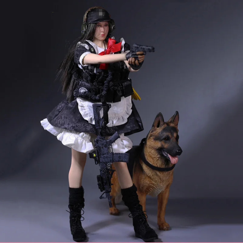 

1/6 Scale Girl Cosplay Black Costume Python Camo Maid Set Female Sexy Clothing MCC-003 for 12" Action Figures Body Doll Collecti