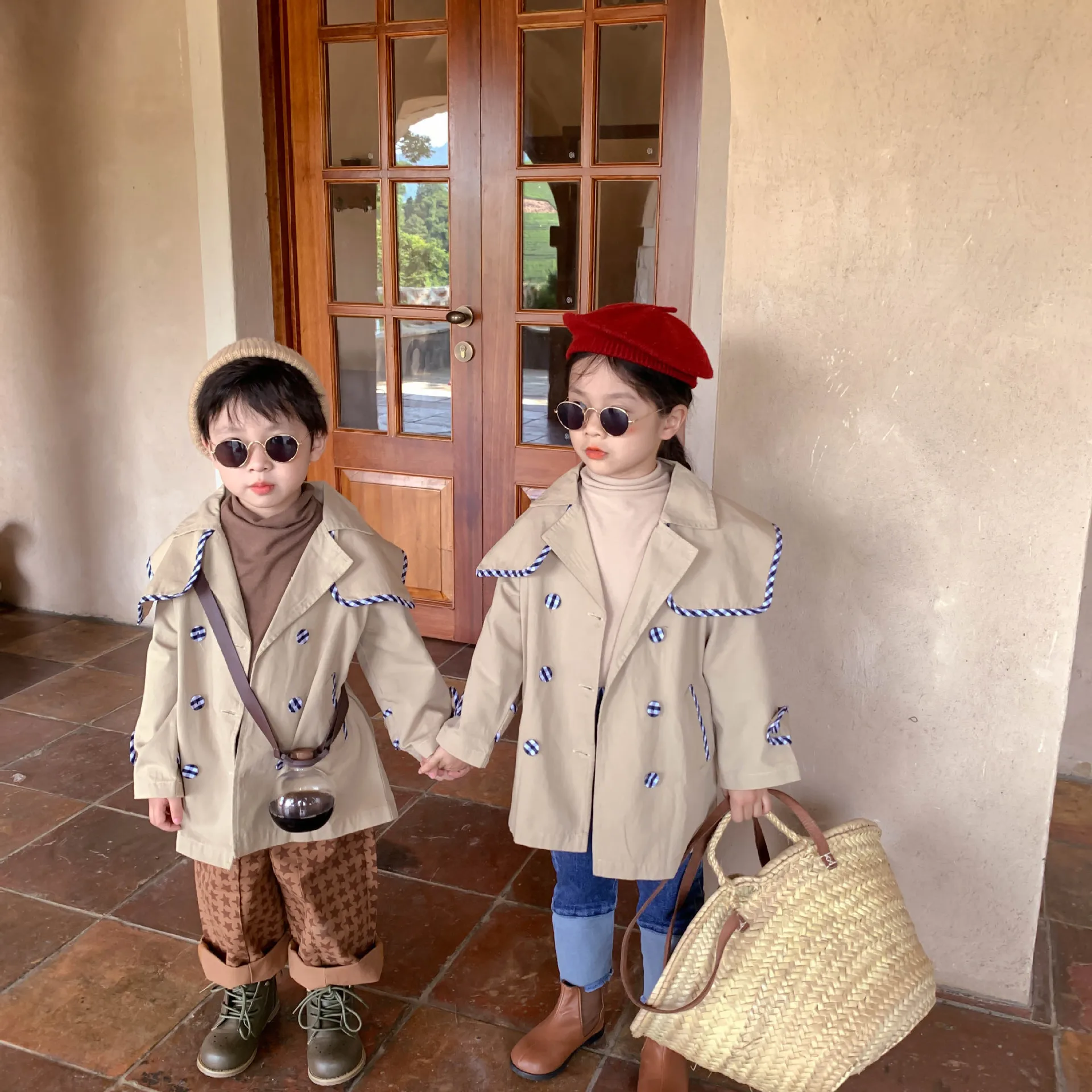 

BOBOTCNUNU Children Spring Outwear Clothing Girl Trench Autumn Long Sleeve Clothes Fashion Outwear