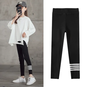 2021 New Spring Autumn 6-15 Years Old Single-Layer Children's Clothing Striped Leggings Girl's Pants