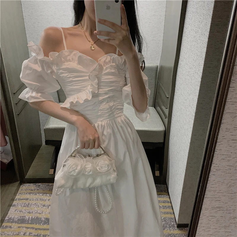 Новое Детское платье феи юбка с оборками на одно плечо Талия облегающее фигуру