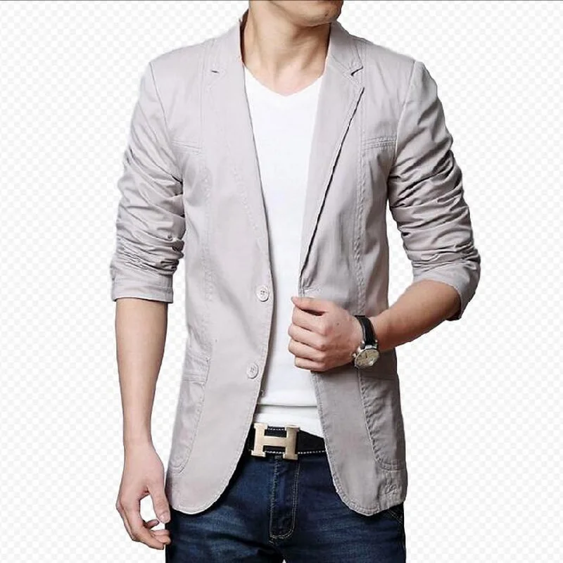 Мужской Блейзер костюм для отдыха Модный облегающий однобортный мужчин | Мужская