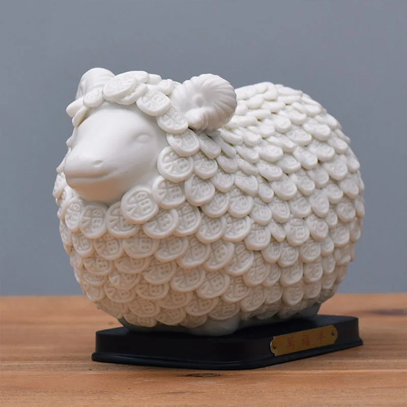 

Европейская креативная монета фигурки овец, скульптура, творческое керамическое художественное изделие, украшение в виде животных, Декор, ...