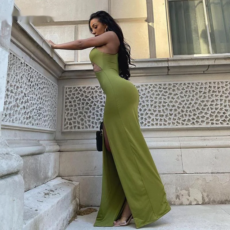 Женское летнее платье макси на бретельках с открытыми плечами|Женские платья| |