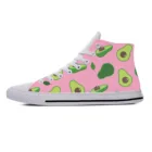 Кроссовки мужскиеженские с авокадо и фруктами, повседневная Тканевая обувь с мультяшным рисунком аниме, высокие легкие дышащие кеды с 3D принтом