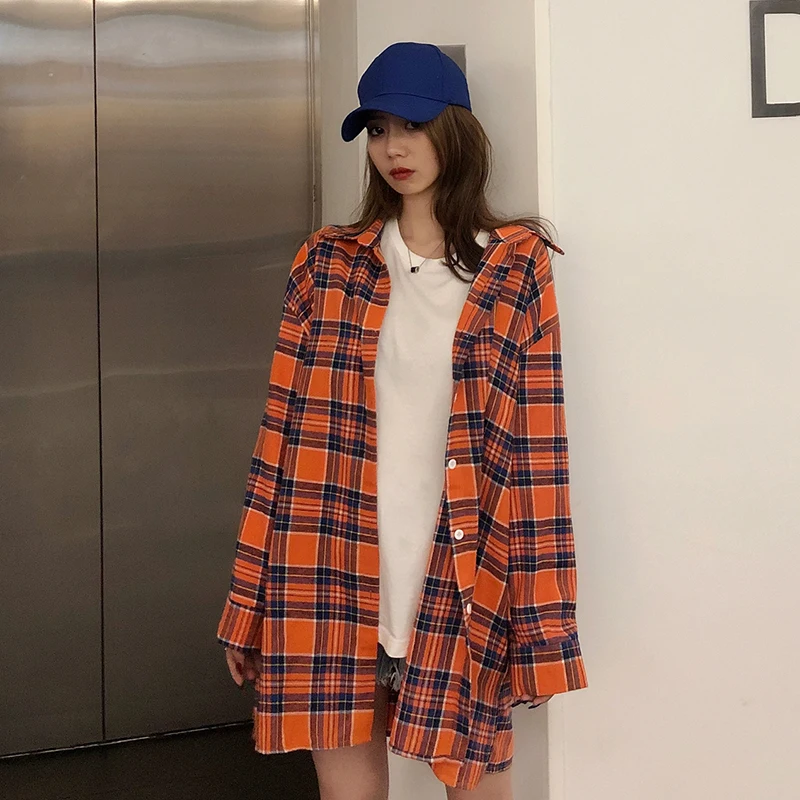 Женские рубашки в клетку простые элегантные женские топы и блузки большого