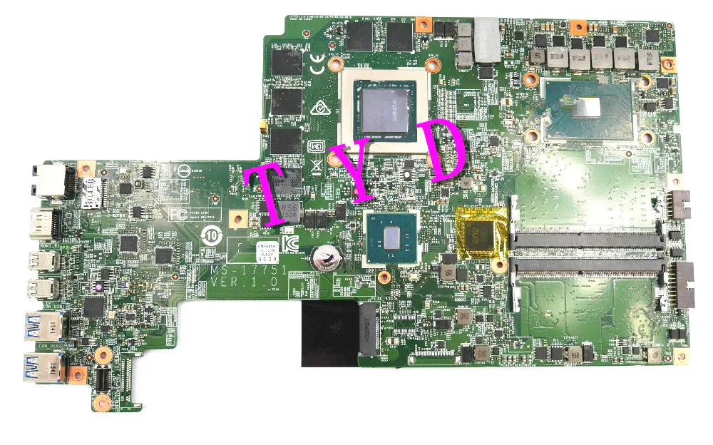 Для MSI GS70 MS-1775 оригинальная материнская плата PN с BGA Core i7-6700HQ CPU GTX970M GPU работает