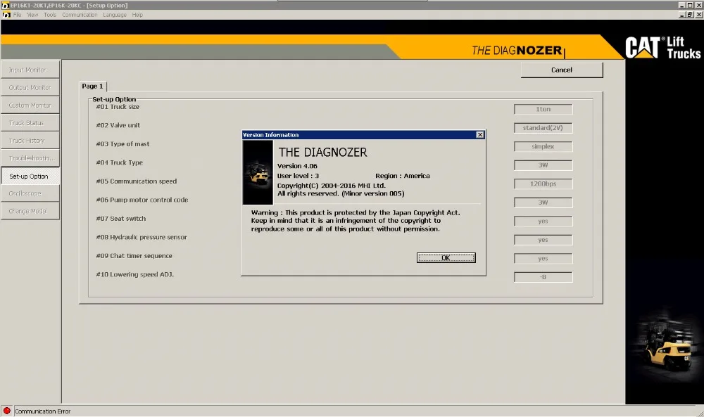 TruckTool 3.2.8 (диагностическая программа для вилочных погрузчиков Mitsubishi кошачьих TCM