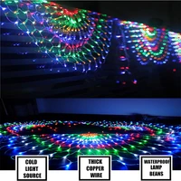 444led 3m fairy string lights peacock mesh net string lights indooroutdoor waterproof 8modes wedding window holiday party decor