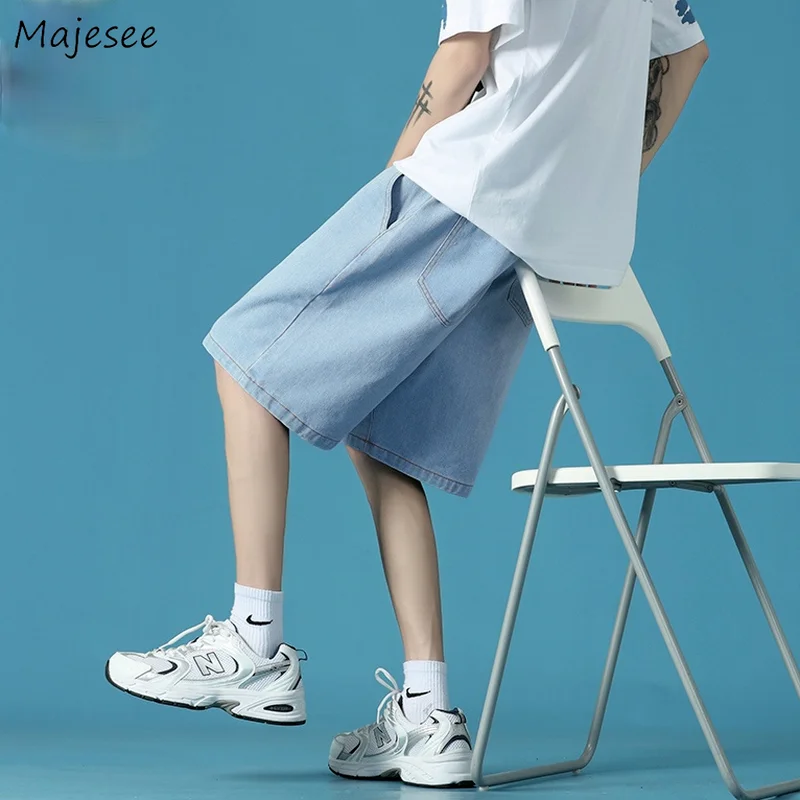 

Plus Size 3XL Loose Jeans Men Elastic Waist All-match Summer Fashion Ulzzang Chic Handsome Teens Trousers Straight Harajuku Male